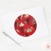 Red Fez-Petten op de markt Ronde Sticker (Envelop)