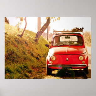 Red Fiat 500, Cinquecento, Italië Poster