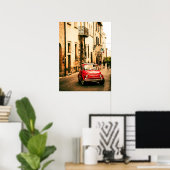 Red Fiat 500 Poster, cinquecento, Italië Poster (Thuiskantoor)