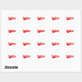 Red Field Hockey Ronde Sticker (Vel)