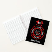 Red Fire Department Badge Notitieboek (Binnen)