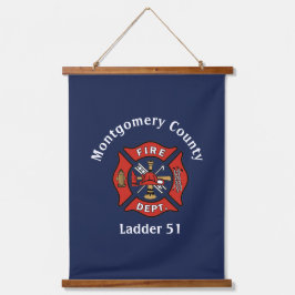Red Fire Department Logo Custom Hangend Wandkleed