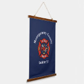 Red Fire Department Logo Custom Hangend Wandkleed (Gebogen)