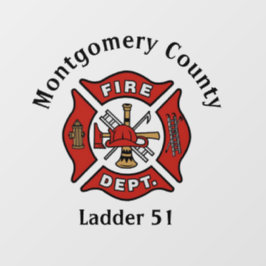 Red Fire Department Logo Custom Raamsticker