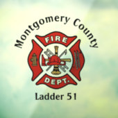 Red Fire Department Logo Custom Raamsticker (Vel 3)