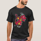 Red Fire Dragon Retro Roller Skate T-shirt (Voorkant)