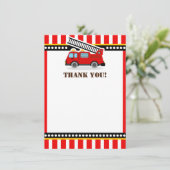 Red Fire Engine Dank je wel Bedankkaart (Staand voorkant)