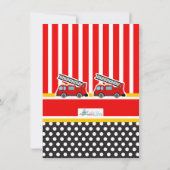 Red Fire Engine Dank je wel Bedankkaart (Achterkant)