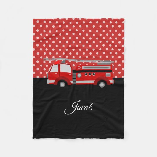 Red Fire Engine Fleece Deken (Voorkant)