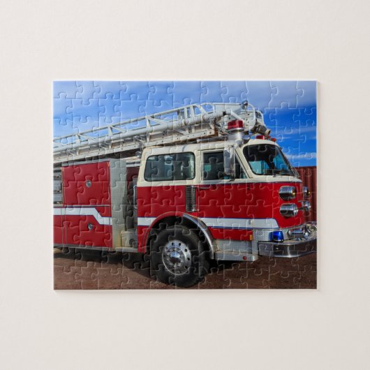 Red Fire Engine Legpuzzel (Horizontaal)