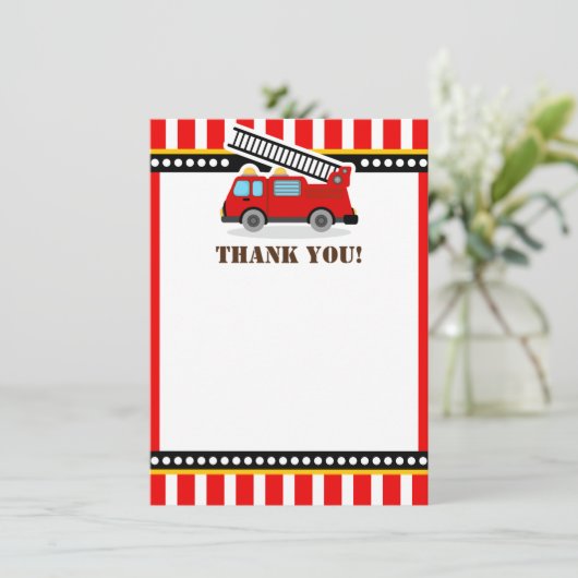 Red Fire Engine Merci Notes (Debout devant)