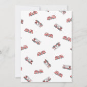 Red Fire Engine Vrachtwagen Verjaardagsfeestuitnod Kaart (Achterkant)