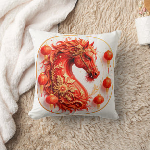 Red Fire Horse – 2026 Nieuwjaarsfeest Ontwerp Kussen