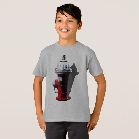 Red Fire Hydrant New York Tshirt (Voorkant volledig)