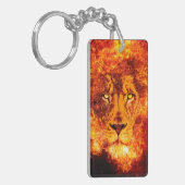 Red Fire Lion Sighted Moon Logo Sleutelhanger (Voorkant Links)