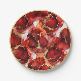 Red Fire Pattern Papieren Bordje