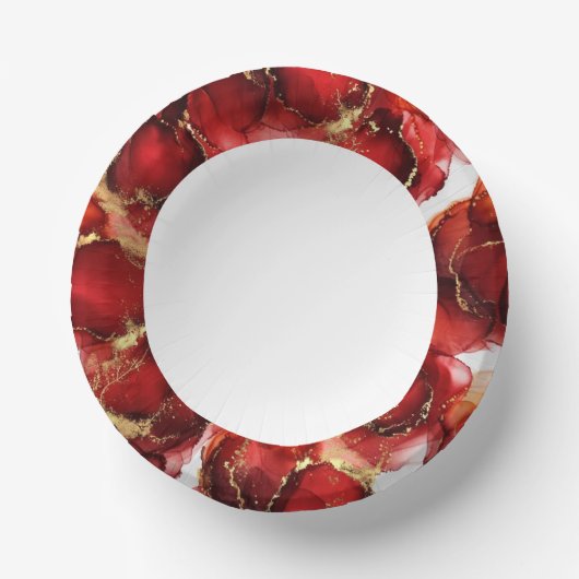 Red Fire Pattern Papieren Kommen (Voorkant)