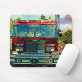 Red Fire Truck Art Gift Muismat (Met muis)