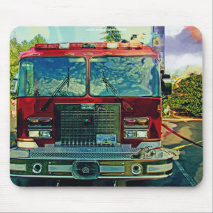 Red Fire Truck Art Gift Muismat