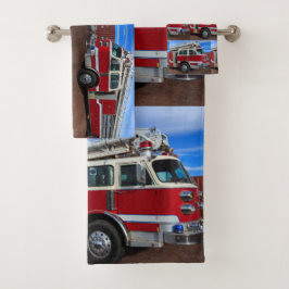 Red Fire Truck Bad Handdoek