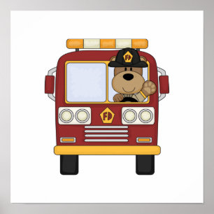 Red Fire Truck Beer Poster