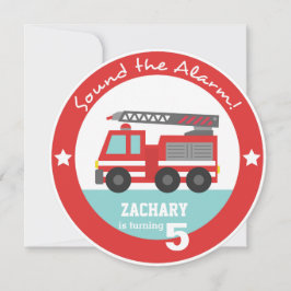 Red Fire Truck Boy Birthday Party, Cirkel Kaart