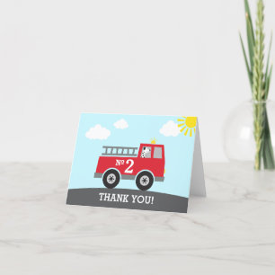 Red Fire Truck Dank u kaart