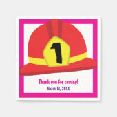 Red Fire Truck Engine Brandweerman Cartoon ontwerp Servet (Voorkant)