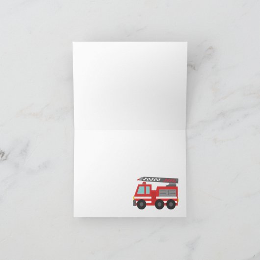 Red Fire Truck Merci Note (Intérieur)