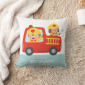 Red Fire Truck met Fire Boys Room Decor Kussen (Deken)