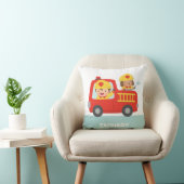 Red Fire Truck met Fire Boys Room Decor Kussen (Stoel)