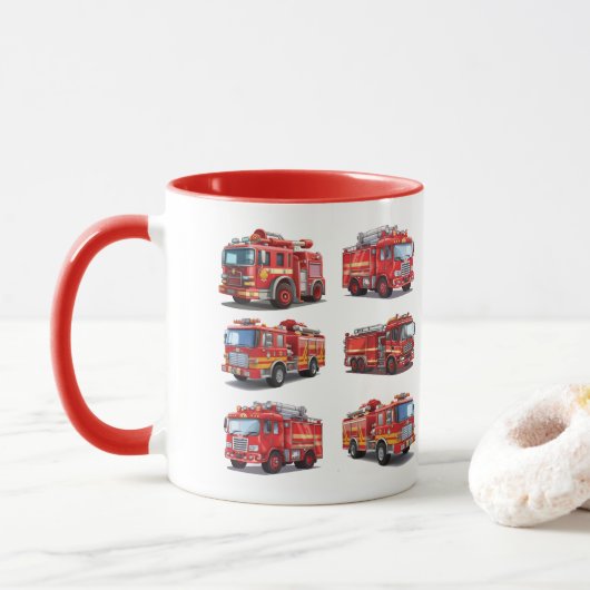 Red Fire Truck Mok (Met donut)