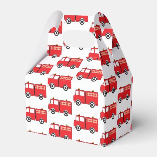 Red Fire Truck Patroon Bedankdoosjes (Achterkant)