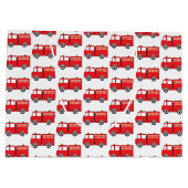 Red Fire Truck Patroon Groot Cadeauzakje (Achterkant)