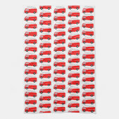 Red Fire Truck Patroon Theedoek (Verticaal)