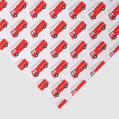 Red Fire Truck Patroon Tissuepapier (Detail)