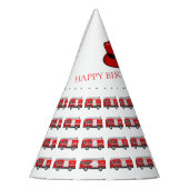 Red Fire Truck Pattern Feesthoedjes (Links)