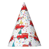 Red Fire Truck Pattern Feesthoedjes (Voorkant)