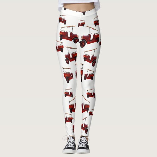 Red Fire Truck Pattern Leggings (Voorkant)
