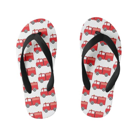 Red Fire Truck Pattern Toddler Kinder Teenslippers (Voetbed)