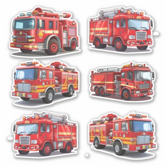Red Fire Truck Sticker (Voorkant)