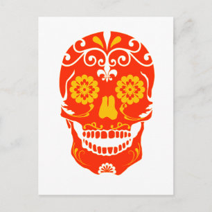 RED FIRED SKULL BRIEFKAART
