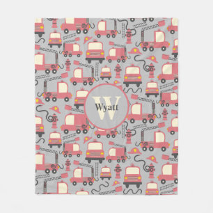 Red Firetrucks Firefighter Kinder Fleece Deken