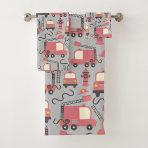 Red Firetrucks Firefighter Kinder reddingsvoertuig Bad Handdoek
