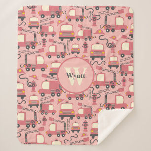 Red Firetrucks Firefighter Kinder Sherpa Deken