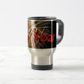 Red Fireworks Bonne année 2019 Travel Mug (Devant droit)