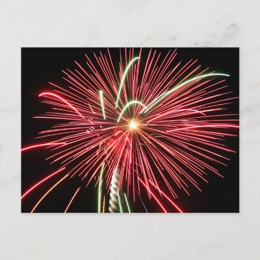 Red Fireworks Briefkaart (Voorkant)
