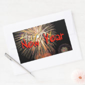 Red Fireworks Happy New Year 2024 R Sticker (Enveloppe)