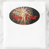 Red Fireworks Joyeux Nouvel An 2022 O Sticker (Sac)