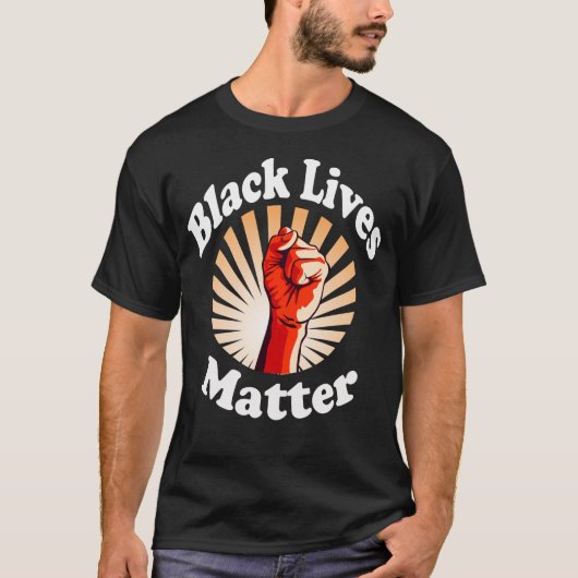 Red Fist Black Lives Matter BLM T-shirt (Voorkant)